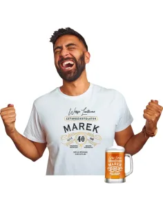 Koszulka + Kufel PREZENT na URODZINY 30 40 50 60