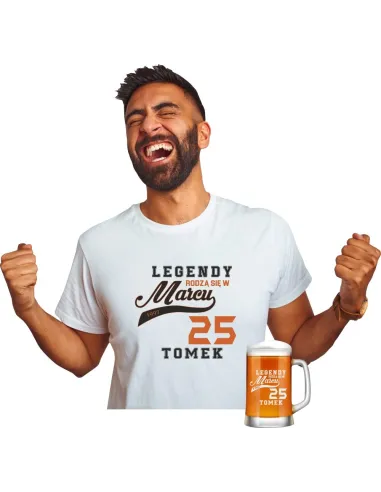 Koszulka + Kufel PREZENT na URODZINY 30 40 50 60