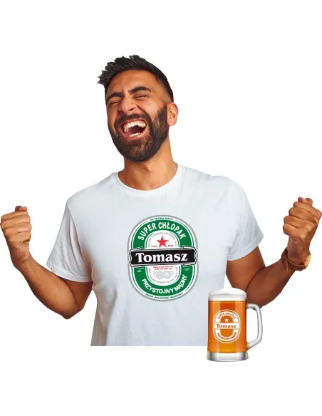 Koszulka + Kufel PREZENT na URODZINY 30 40 50 60