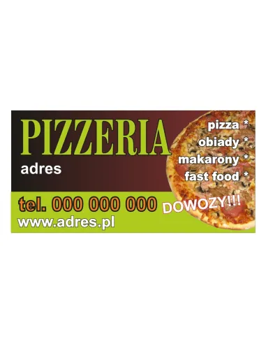 Baner reklamowy gotowe wzory banerów - Pizzeria