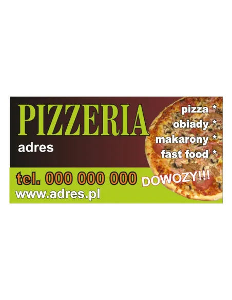 Baner reklamowy gotowe wzory banerów - Pizzeria