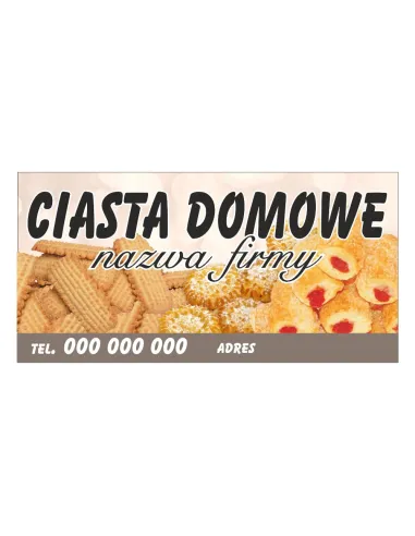 Baner reklamowy gotowe wzory banerów - Ciasta domowe