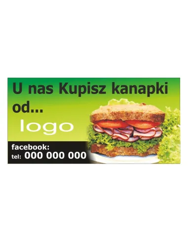 Baner reklamowy gotowe wzory banerów - U nas kupisz kanapki od...