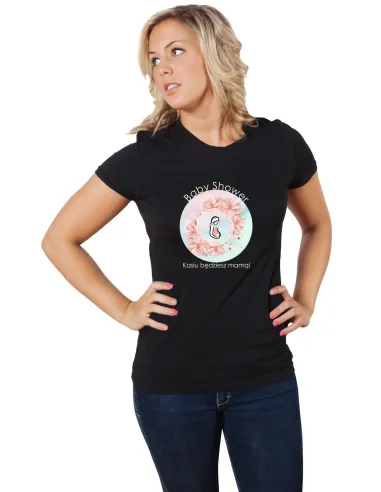 Koszulka z imieniem napis PREZENT BĘDZIESZ MAMĄ