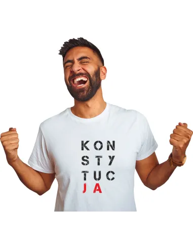 T-shirt z nadrukiem na PREZENT napis KONSTYTUCJA