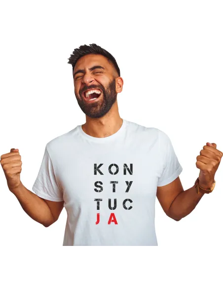 T-shirt z nadrukiem na PREZENT napis KONSTYTUCJA