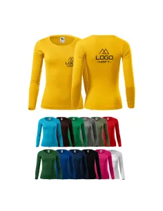Long sleeve damski Z WŁASNYM HAFTEM LOGO NADRUKIEM