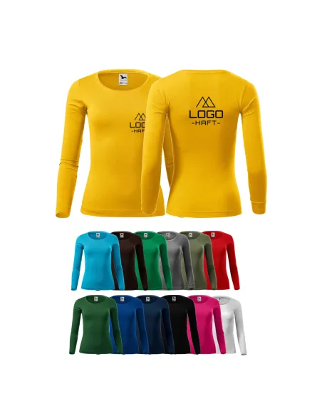 Long sleeve damski Z WŁASNYM HAFTEM LOGO NADRUKIEM