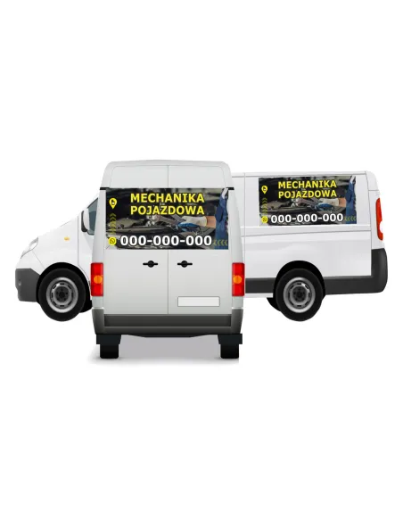 Reklama Naklejka na samochód MECHANIKA POJAZDOWA