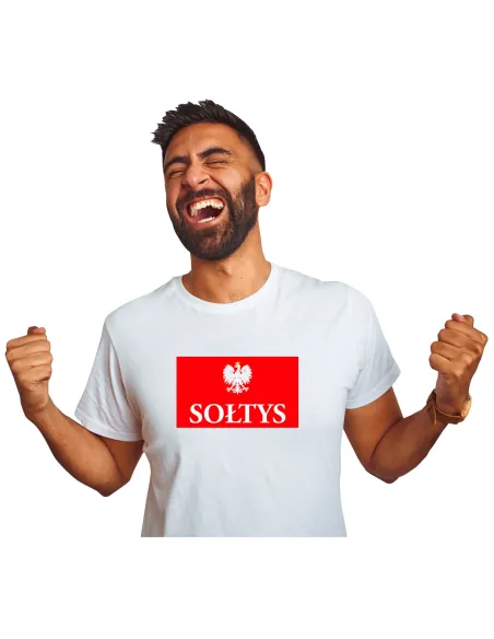 Koszulka z nadrukiem PREZENT dla SOŁTYSA na Dzień Sołtysa z imieniem