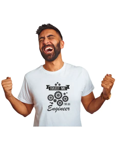 Koszulka dla inżyniera z nadrukiem napis PREZENT TRUST ME