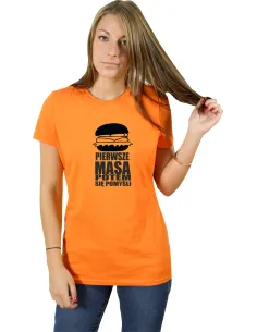 Koszulka z nadrukiem napis PIERWSZE MASA