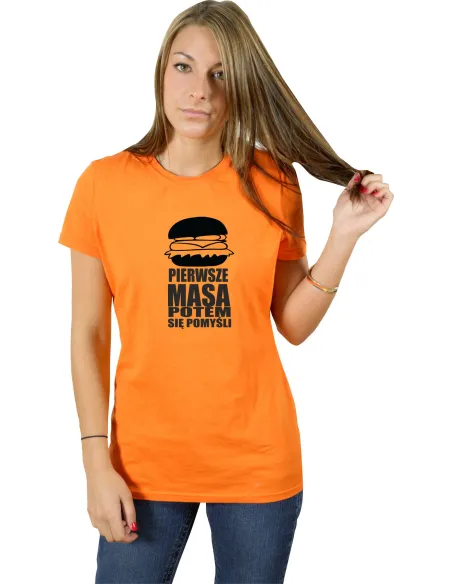 Koszulka z nadrukiem napis PIERWSZE MASA