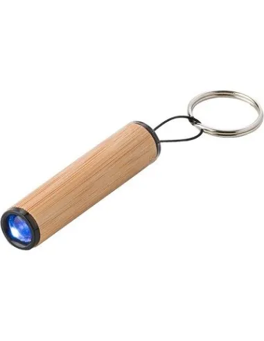 Bambusowa mini latarka, brelok do kluczy z nadrukiem UV LOGO 25 szt