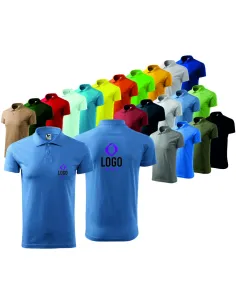 KOSZULKA POLO MĘSKA T-shirt Z NADRUKIEM HAFTEM LOGO 10 SZTUK