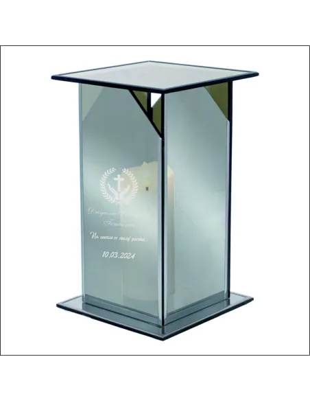 Ekskluzywny lustrzany szklany znicz PERSONALIZOWANY GRAWEROWANY dla SZWAGRA