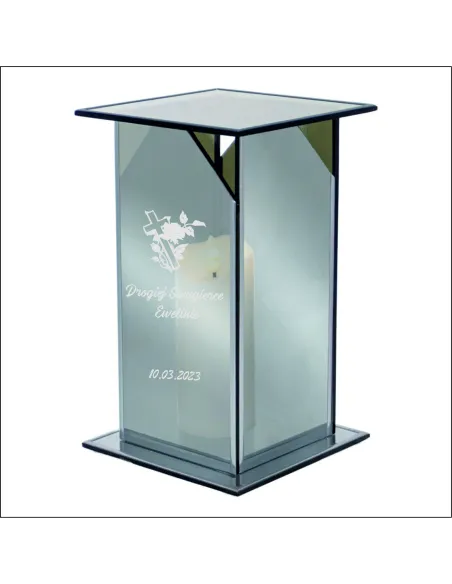 Ekskluzywny lustrzany szklany znicz PERSONALIZOWANY GRAWER dla SZWAGIERKI