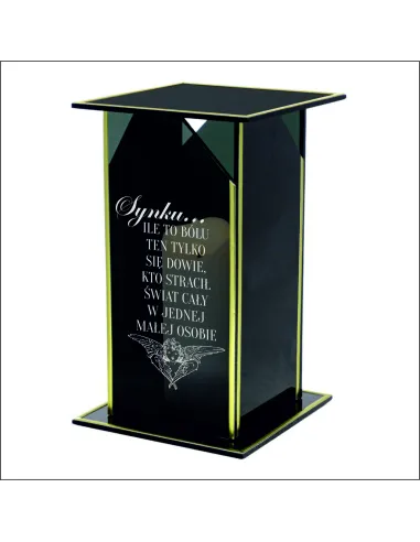 Ekskluzywny znicz z lustrzanym szkłem PERSONALIZOWANY Z GRAWEREM dla SYNA