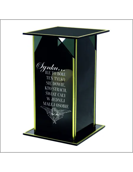 Ekskluzywny znicz z lustrzanym szkłem PERSONALIZOWANY Z GRAWEREM dla SYNA