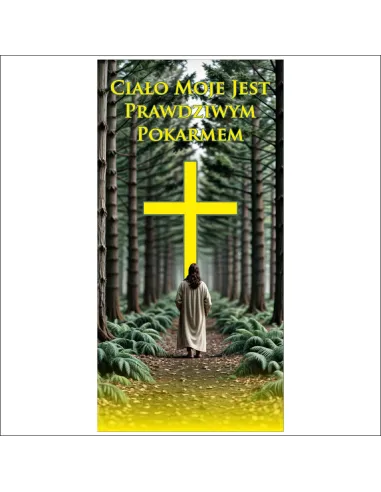 Banery Dekoracja do ołtarza kościoła Boże Ciało JEZU UFAM TOBIE 200x100cm