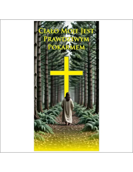Banery Dekoracja do ołtarza kościoła Boże Ciało JEZU UFAM TOBIE 200x100cm