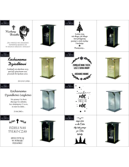 Ekskluzywny lustrzany szklany znicz PERSONALIZOWANY GRAWER dla SZWAGIERKI