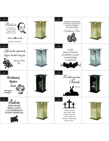 Ekskluzywny znicz z lustrzanym szkłem PERSONALIZOWANY Z GRAWEREM dla DZIADKÓW