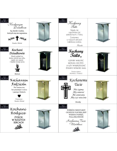 Ekskluzywny znicz z lustrzanym szkłem PERSONALIZOWANY Z GRAWEREM dla DZIADKÓW