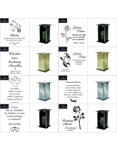 Ekskluzywny znicz z lustrzanym szkłem PERSONALIZOWANY Z GRAWEREM dla SYNA