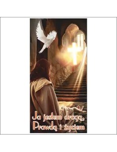 Baner Dekoracja do ołtarza kościoła na Boże Ciało oczkowany 150x300 cm