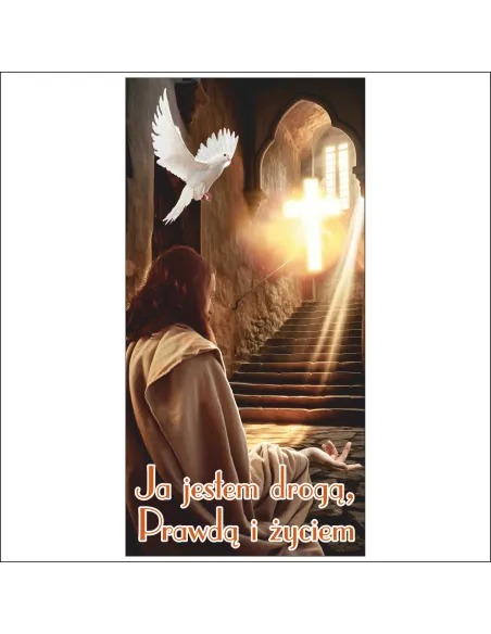 Baner Dekoracja do ołtarza kościoła na Boże Ciało oczkowany 150x300 cm