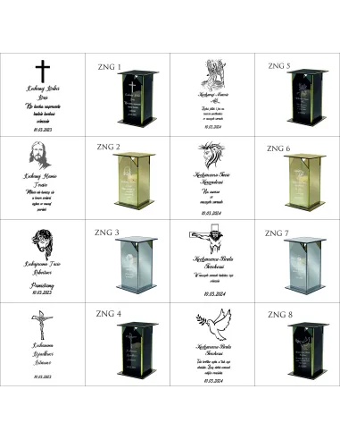 Ekskluzywny znicz z lustrzanym szkłem PERSONALIZOWANY Z GRAWEREM dla DZIADKÓW