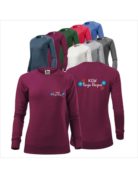 BLUZA DAMSKA Z WŁASNYM HAFTEM koło gospodyń wiejskich twój tekst logo KGW