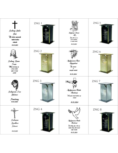 Ekskluzywny znicz z lustrzanym szkłem PERSONALIZOWANY Z GRAWEREM dla SYNA