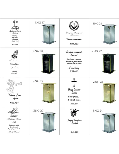 Ekskluzywny znicz z lustrzanym szkłem PERSONALIZOWANY Z GRAWEREM dla DZIADKÓW