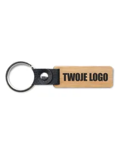 Brelok bambusowy reklamowy gadżet TWOJE LOGO NADRUK GRAFIKA 50 sztuk