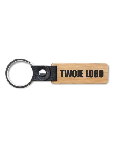Brelok bambusowy reklamowy gadżet TWOJE LOGO NADRUK GRAFIKA 50 sztuk