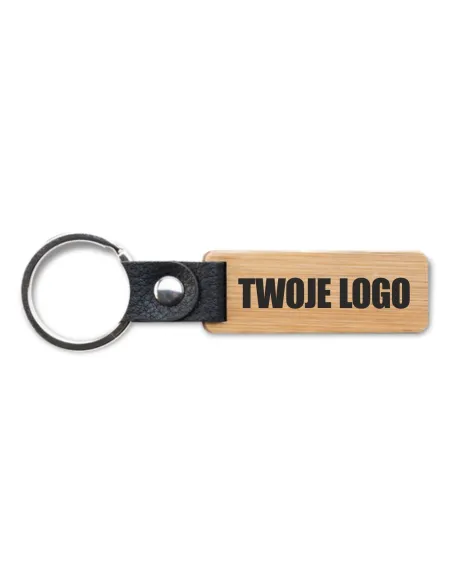 Brelok bambusowy reklamowy gadżet TWOJE LOGO NADRUK GRAFIKA 50 sztuk