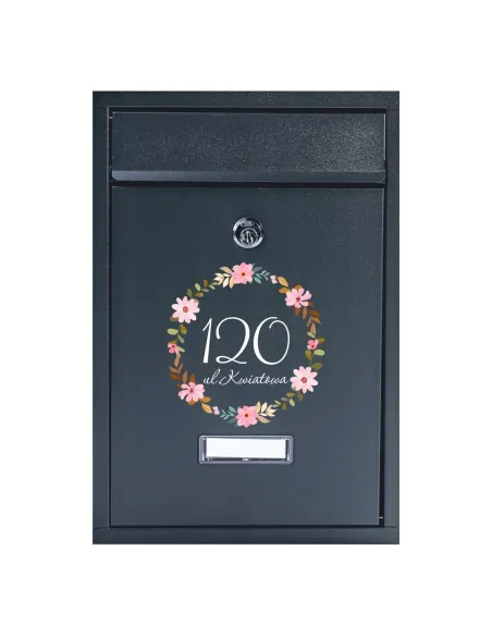 METALOWA SKRZYNKA na listy pocztowa TWÓJ ADRES NADRUK UV antracyt