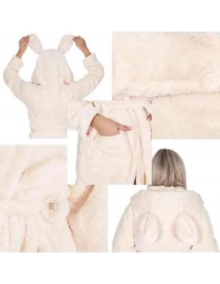 SZLAFROK DAMSKI z uszami Z HAFTEM rozmiar L/XL DLA DZIEWCZYNY RÓŻNE WZORY