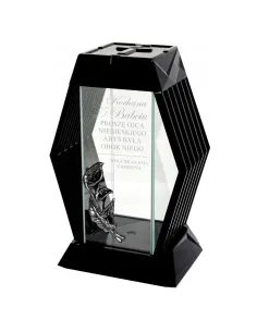 Znicz LUSTRO RÓŻA czarny z grawerem personalizowany DLA BABCI DEDYKACJA