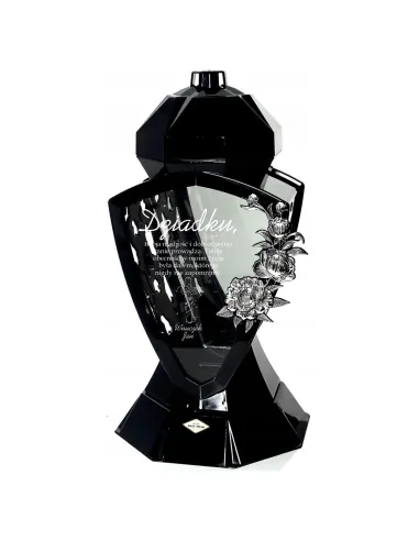 Znicz LUSTRO RÓŻA czarny z grawerem personalizowany DEDYKACJA DLA DZIADKA