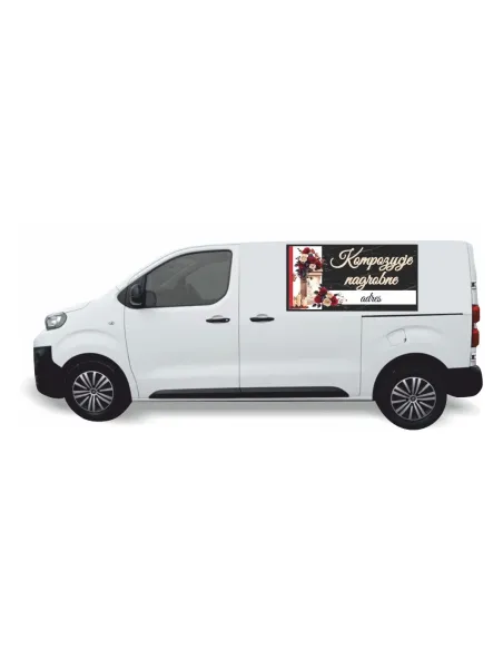 Reklama Naklejka na samochód 0,5 m2 KOMPOZYCJE KWIATOWE KWIACIARNIA