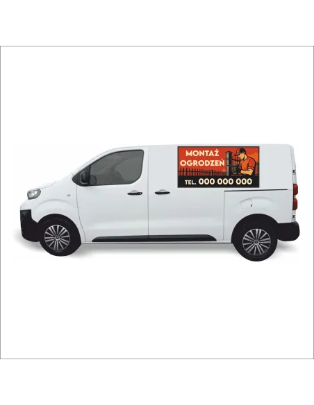 Reklama Naklejka na samochód 0,5 m2 MONTAŻ OGRODZEŃ