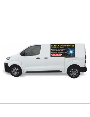 Reklama Naklejka na samochód 0,5 m2 USŁUGI SPAWALNICZE