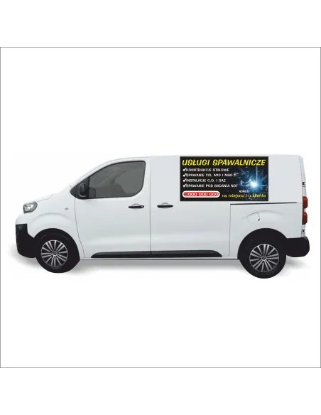 Reklama Naklejka na samochód 0,5 m2 USŁUGI SPAWALNICZE