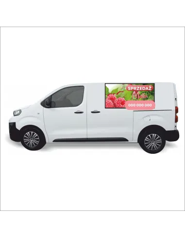 Reklama Naklejka na samochód 0,5 m2 SPRZEDAŻ MALIN