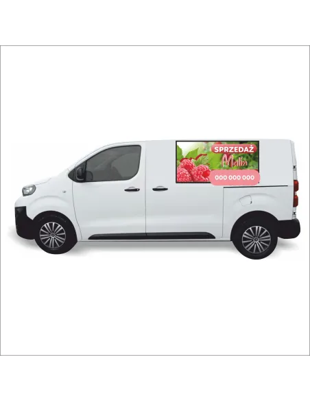 Reklama Naklejka na samochód 0,5 m2 SPRZEDAŻ MALIN