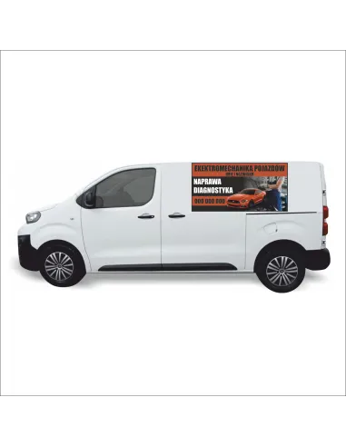 Reklama Naklejka na samochód 0,5 m2 ELEKTROMECHANIKA POJAZDÓW