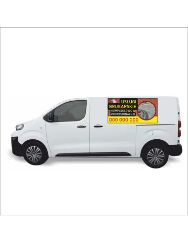 Reklama Naklejka na samochód 0,5 m2 USŁUGI BRUKARSKIE